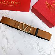 Kitlife Valentino Belt Reversible V Logo Signature Belt In Grainy Calfskin Brown/Black – 4 cm - 5