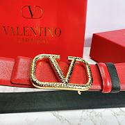 Kitlife Valentino Belt Reversible V Logo Signature Belt In Grainy Calfskin Red/Black – 4 cm - 4