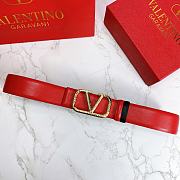 Kitlife Valentino Belt Reversible V Logo Signature Belt In Grainy Calfskin Red/Black – 4 cm - 5