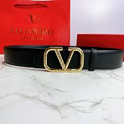 Kitlife Valentino Belt Reversible V Logo Signature Belt In Grainy Calfskin Black – 4 cm - 1
