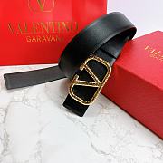 Kitlife Valentino Belt Reversible V Logo Signature Belt In Grainy Calfskin Black – 4 cm - 3