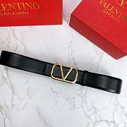 Kitlife Valentino Belt Reversible V Logo Signature Belt In Grainy Calfskin Black – 4 cm - 2