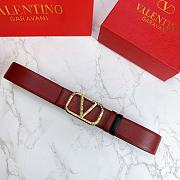 Kitlife Valentino Belt Reversible V Logo Signature Belt In Grainy Calfskin Burgundy/Black – 4 cm - 2