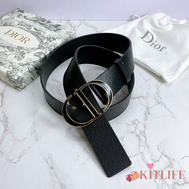 Kitlife Dior Belt 30 Montaigne Black Smooth Calfskin – 3.5 cm  - 1