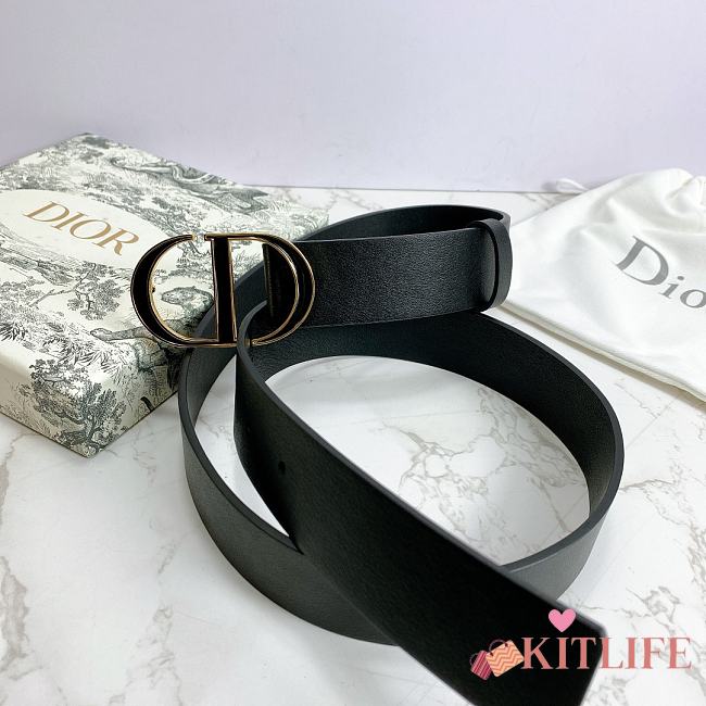 Kitlife Dior Belt 30 Montaigne Black Smooth Calfskin – 4.0 cm  - 1