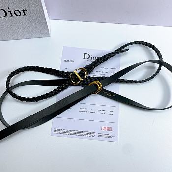 Kitlife Dior Belt Diordouble Belt Black Smooth and Braided Calfskin – 1.5 cm 