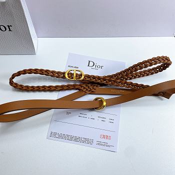 Kitlife Dior Belt Diordouble Belt Brown Smooth and Braided Calfskin – 1.5 cm 