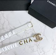 Kitlife Channel Belt Metal Logo Buckle Elastic White –3.0 cm  - 4