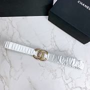 Kitlife Channel Belt Metal Buckle Elastic White –3.0 cm  - 5