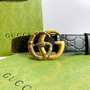 Kitlife Gucci GG Snake Buckle Imported Black Leather – 4.0 cm  - 2