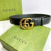 Kitlife Gucci GG Snake Buckle Imported Black Leather – 4.0 cm  - 3