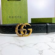 Kitlife Gucci GG Snake Buckle Imported Black Leather – 4.0 cm  - 5