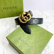 Kitlife Gucci GG Snake Buckle Imported Black Leather – 4.0 cm  - 6