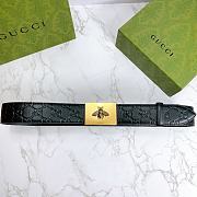 Kitlife Gucci GG Bee Buckle Imported Black Leather – 4.0 cm  - 6