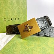 Kitlife Gucci GG Bee Buckle Imported Black Leather – 4.0 cm  - 5