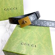 Kitlife Gucci GG Bee Buckle Imported Black Leather – 4.0 cm  - 2