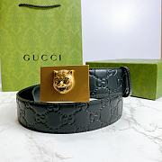 Kitlife Gucci GG Tiger Buckle Imported Black Leather – 4.0 cm  - 6