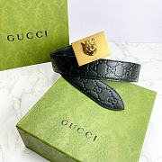 Kitlife Gucci GG Tiger Buckle Imported Black Leather – 4.0 cm  - 2