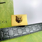 Kitlife Gucci GG Tiger Buckle Imported Black Leather – 4.0 cm  - 3