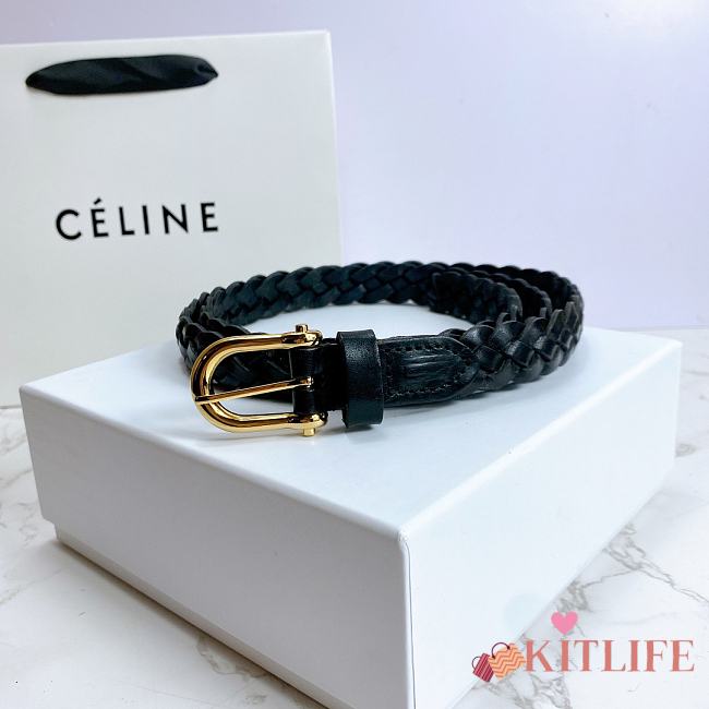 Kitlife Celine Belt Black Cowhide Leather – 2.0 cm  - 1