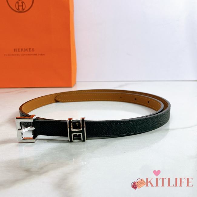 Kitlife Hermes Belt Epsom Calfskin With Gold-Plated Buckle Black – 1.5 cm  - 1