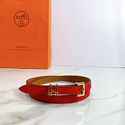 Kitlife Hermes Belt Epsom Calfskin With Gold-Plated Buckle Red – 1.5 cm  - 6
