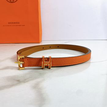 Kitlife Hermes Belt Epsom Calfskin With Gold-Plated Buckle Orange – 1.5 cm 