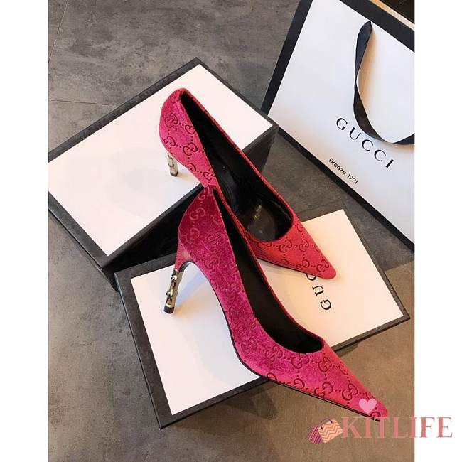 Kitlife Gucci Red and ebony Original GG canvas High Heel  - 1