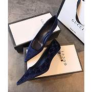 Kitlife Gucci Navy Blue and ebony Original GG canvas High Heel  - 4