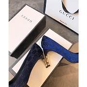 Kitlife Gucci Navy Blue and ebony Original GG canvas High Heel  - 3