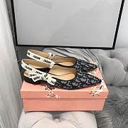 Kitlife Dior Oblique Embroidered Slingback Pump High Heel Black - 1