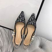 Kitlife Dior Oblique Embroidered Slingback Pump High Heel Black - 4