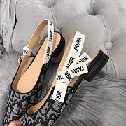 Kitlife Dior Oblique Embroidered Slingback Pump High Heel Black - 3