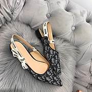 Kitlife Dior Oblique Embroidered Slingback Pump High Heel Black - 2