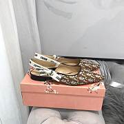 Kitlife Dior Oblique Embroidered Slingback Pump High Heel Brown - 6