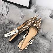 Kitlife Dior Oblique Embroidered Slingback Pump High Heel Brown - 2