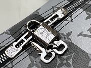 Kitlife Louis Vuitton Keepall Monogram Silver Stripe Grey/Black (with shoulder strap) - M40567 - 50 x 29 x 22 cm - 3