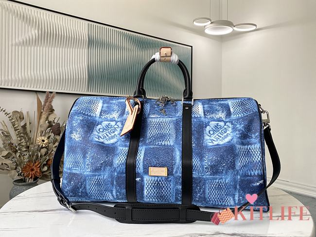 Kitlife Louis Vuitton Keepall Keepall Bandoulière 50 Travel Bag Blue - N50069 - 50 x 29 x 22 cm - 1