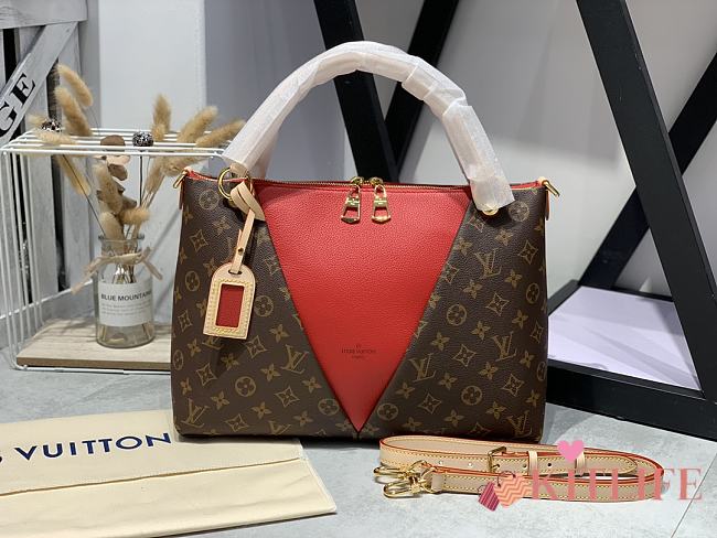 Kitlife Louis Vuitton V Tote MM Handbag Red - M43957 - 36.0 x 27.0 x 16.0 cm - 1