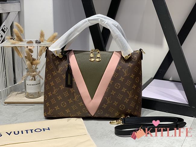 Kitlife Louis Vuitton V Tote MM Handbag Gram Color - M44798 - 36.0 x 27.0 x 16.0 cm - 1