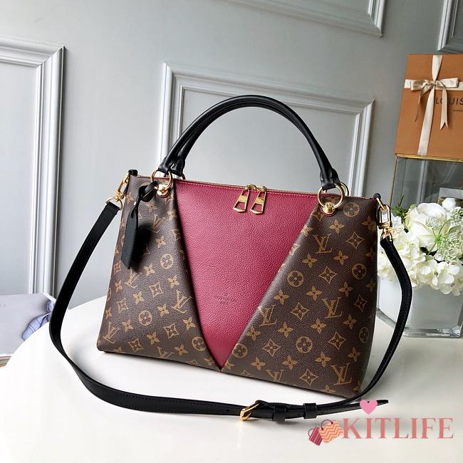 Kitlife Louis Vuitton V Tote MM Handbag Purple Red - M44798 - 36.0 x 27.0 x 16.0 cm - 1