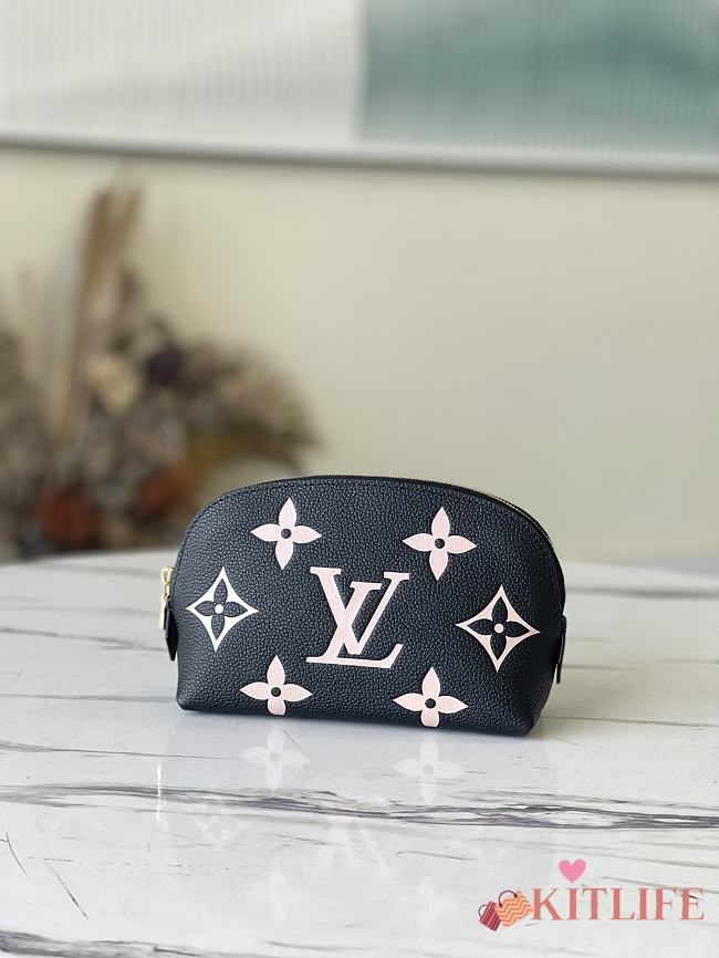 Kitlife Louis Vuitton Black Silk-Screen Cosmetic Bag - M59086 – 17x12x6 cm - 1