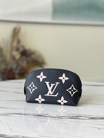 Kitlife Louis Vuitton Black Silk-Screen Cosmetic Bag - M59086 – 17x12x6 cm