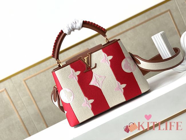 Kitlife Louis Vuitton Capucines Embroidered Red Gold Buckle - 57651 - 27.0x 18.0 x 9.0 cm - 1