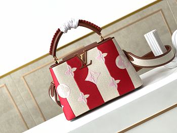 Kitlife Louis Vuitton Capucines Embroidered Red Gold Buckle - 57651 - 27.0x 18.0 x 9.0 cm