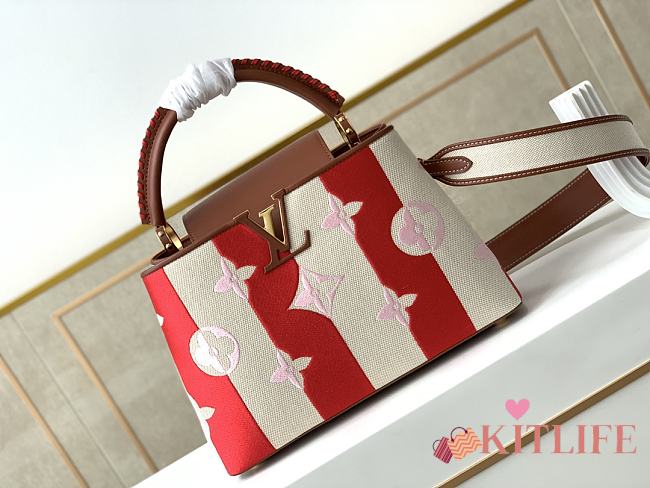 Louis Vuitton Capucines Embroidered Red Gold Buckle - M57361 -31.5×20×11cm - 1