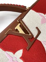 Louis Vuitton Capucines Embroidered Red Gold Buckle - M57361 -31.5×20×11cm - 2