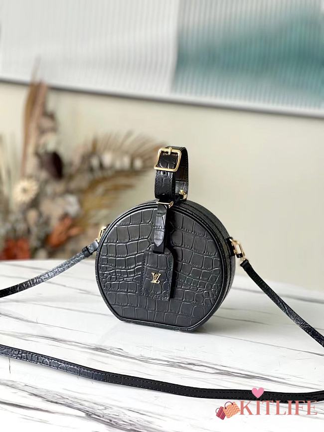 Kitlife Louis Vuitton Petite Boite Chapeau Crocodile Handbag Black - M43514 - 17.5 x 16.5 x 7.5 cm - 1