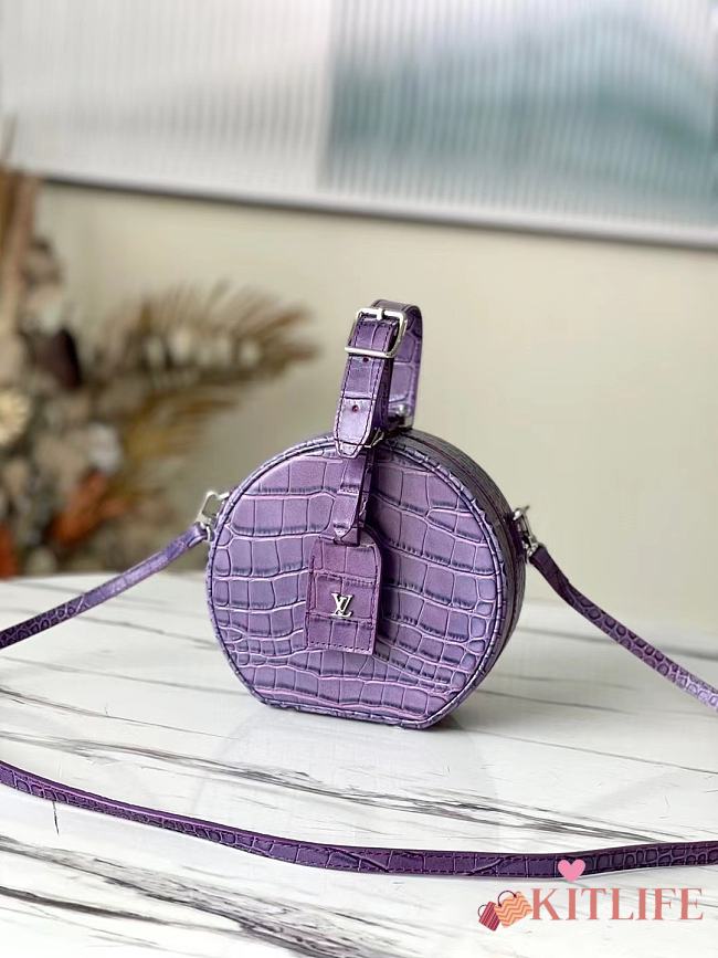 Kitlife Louis Vuitton Petite Boite Chapeau Crocodile Handbag Purple - M43514 - 17.5 x 16.5 x 7.5 cm - 1