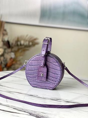 Kitlife Louis Vuitton Petite Boite Chapeau Crocodile Handbag Purple - M43514 - 17.5 x 16.5 x 7.5 cm